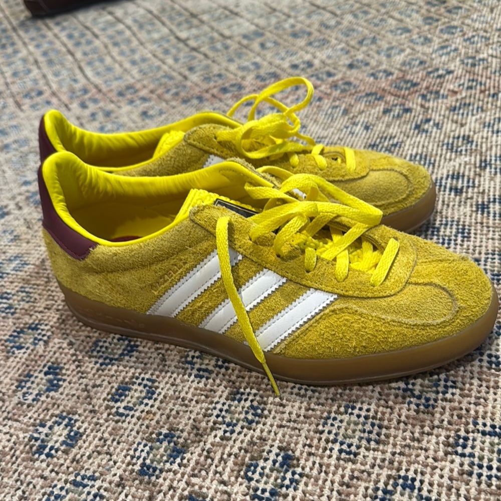 Adidas Gazelle Yellow Burgundy Classic Style